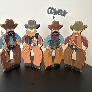 Yahoo!! The Cowboys are Here! Wood Hinged,Tabletop Western Decor